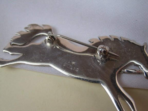 Zilveren broche Native paard 5.3x2.8 cm - Afbeelding 3