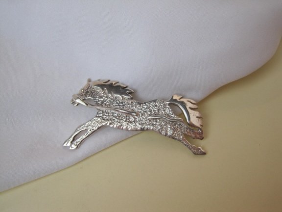 Zilveren broche Native paard 5.3x2.8 cm - Afbeelding 6