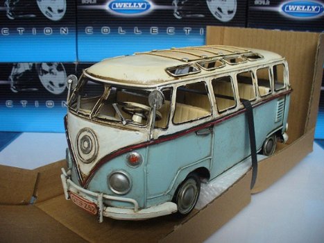 Tinplate Collectables 1/18 VW Volkswagen T1 Microbus Blauw - 1