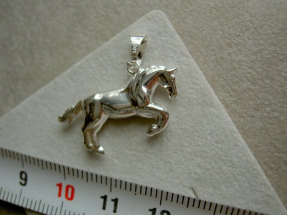Zilveren springend paard groot - Afbeelding 3