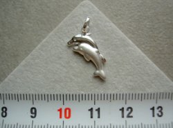 Zilveren dolfijn 2 dolfijntjes hanger