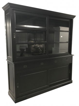 Buffetkast Rhenen zwart - zwart 215 x 50/40 x 220cm - nr. 1