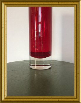 Mooie grote zware rode glazen vaas - 3