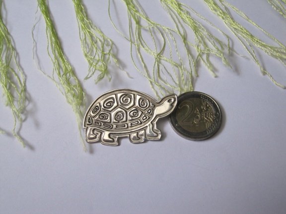 Zilveren broche schildpad 4.7x2.8 cm - Afbeelding 2