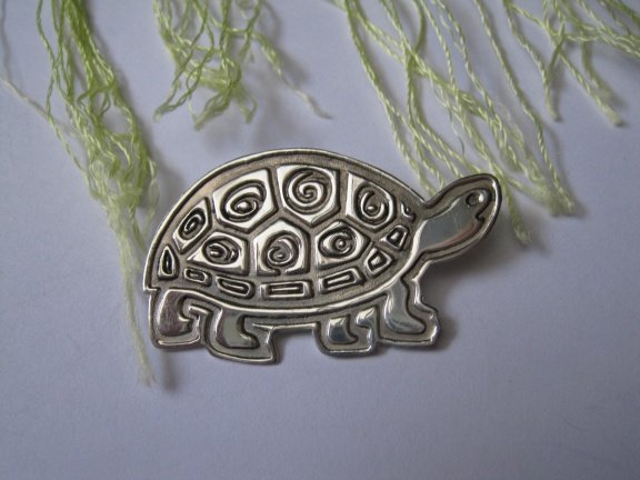 Zilveren broche schildpad 4.7x2.8 cm - Afbeelding 3