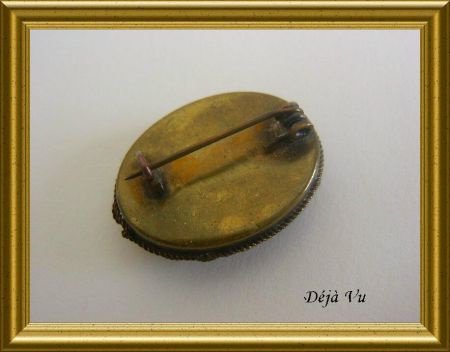 Oude broche ; micro mozaiek steentjes - Afbeelding 3