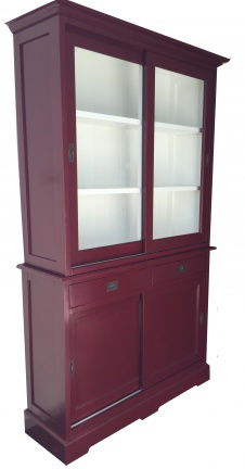 Winkelkast Zundert rood - wit 120 x 50/40 x 220cm