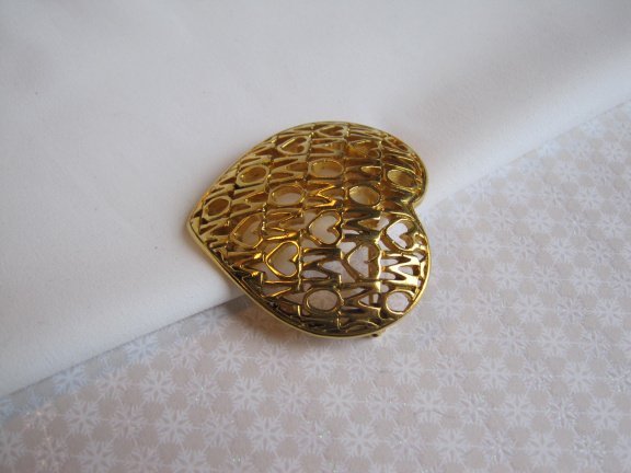 Broche goudkleurig hart met Love Mom hartje Mom 4.1x4.0 cm. - Afbeelding 5