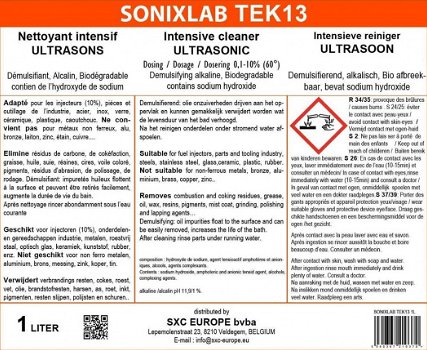 Sonixlab TEK13 alkalische ultrasoon vloeistof (injectoren) - 1