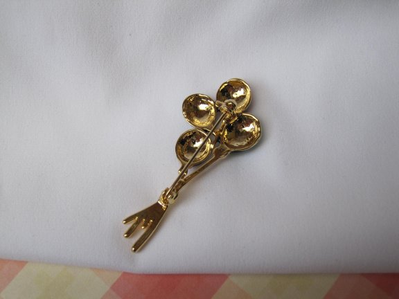 Broche goudkleurig balonnen met rood blauw groen paars emaille 5.5x2.3 cm. - Afbeelding 4