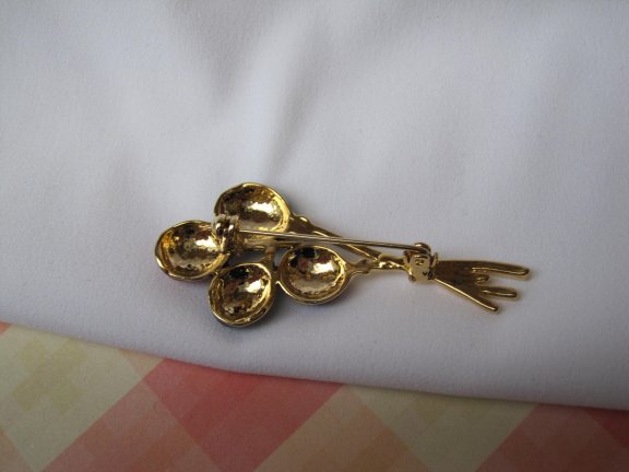 Broche goudkleurig balonnen met rood blauw groen paars emaille 5.5x2.3 cm. - Afbeelding 5