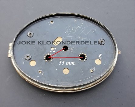 Pendule deur / wijzerplaat = bol glas = 41362 - 2