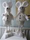 Wit brocante kerst muis, staand - 1 - Thumbnail