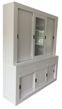 Buffetkast Vaassen wit dichte zijdeuren laden greeploos 180 x 220cm - nr. 1
