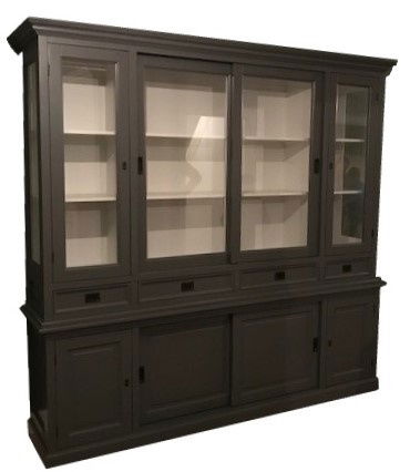 Buffetkast Spijk antraciet - wit 225 x 50/40 x 225cm - nr. 1