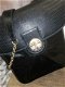 DKNY , Donna Karen zwarte leren tas met goudkleur ketting hengsel - 1 - Thumbnail