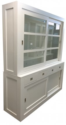 Winkelkast Hasselt RVS grepen wit - wit 240 x 50/40 x 220cm - nr. 1