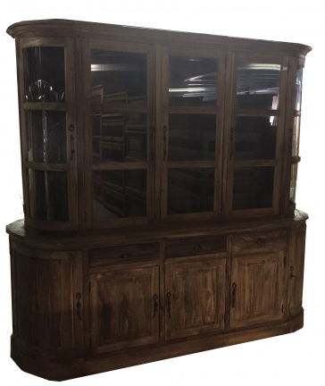 Uit voorraad teak kast 220cm breed met ronde zijkanten gratis bezorgd - nr. 1