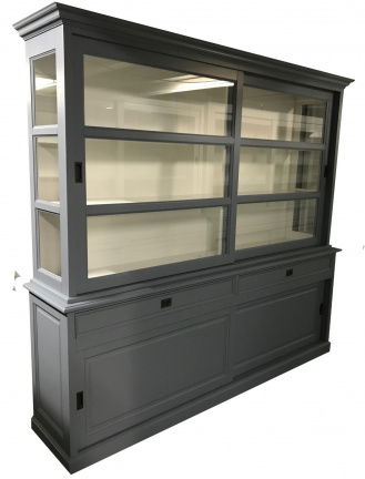 Buffetkast Montfoort oud blauw - wit 240 x 50/40 x 220cm - nr. 1