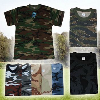 Camouflage Army t-shirts in diversen kleuren - 1