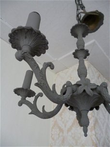 Sierlijke grijs brocante hanglamp, Barok