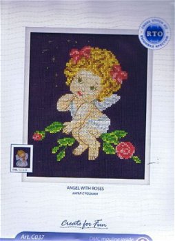 RTO BORDUURPAKKET , ANGEL WITH ROSES 037 - 1