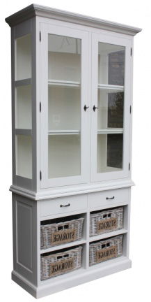 Buffetkast Hoorn wit - wit 110 x 45 x 220cm incl. manden - nr. 1