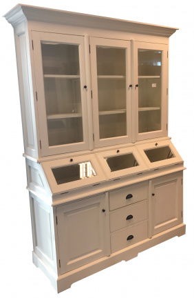 Winkelkast Stina wit - wit 150 x 50/35 x 210 glaskleppen - nr. 1