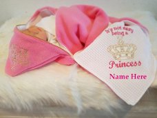 Princess geboorte cadeau kleed doop deken naam