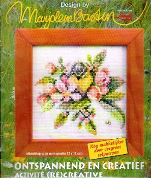 MARJOLEIN BASTIN BORDUURPAKKET , KOOLMEESJE IN ROSE BLOEMEN - 1