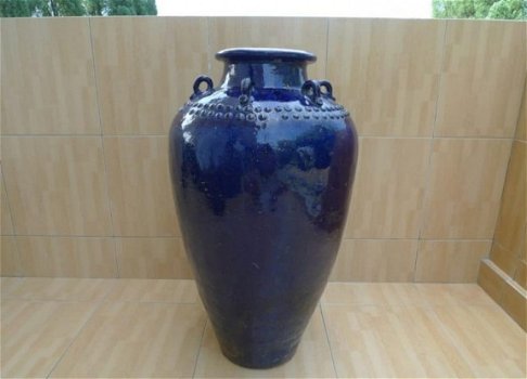 Tajau-pot in blauwe kleur (850 mm) - 1