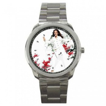 Celine Dion Red Blossom Stainless Steel Horloge - 1