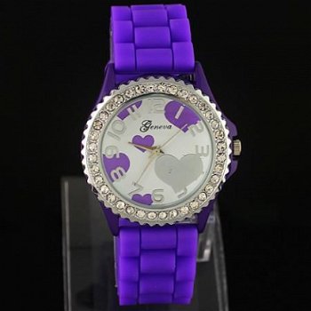 Mooi Geneva Hearts Dames Horloge (G-8) - 1