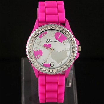 Mooi Hearts Geneva Dames Horloge (G-3) - 1