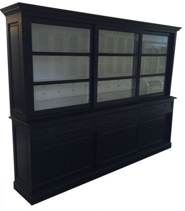 Buffetkast Haastrecht zwart - wit 300 x 50/40 x 220cm - nr. 1