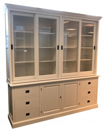 Hoge serviekast / pronkkast wit 240 x 240cm - nr. 1