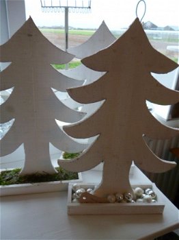 Wit houten kerstboom - 2