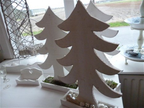 Wit houten kerstboom - 3