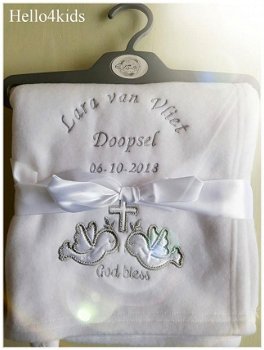 baby witte doop deken heilig kruis doopdeken doopkleding kaars - 3