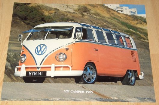 VW BUS VW CAMPER 1965 1 POSTER NIEUW - 1