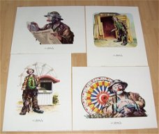 CLOWNEN THE EMMETT KELLY Jr COLLECTION 1), 4 POSTERS NIEUW