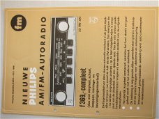 Antieke PHILIPS AUTORADIO Introductiefolder 22RN461 1967 (D217)