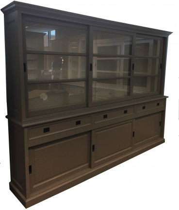 Buffetkast Haastrecht grijs - wit 300 x 50/40 x 220cm - nr. 1