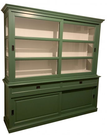 Buffetkast Montfoort rietgroen - wit 200 x 50/40 x 220cm - nr. 1