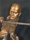 Bronzen violist op marmeren sokkel (80cm hoog) - 2 - Thumbnail