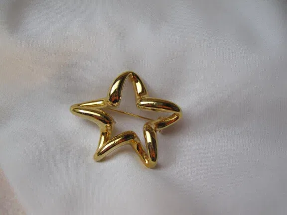 Broche goudkleurig ster model 4.8x3.9 cm. - nr. 1