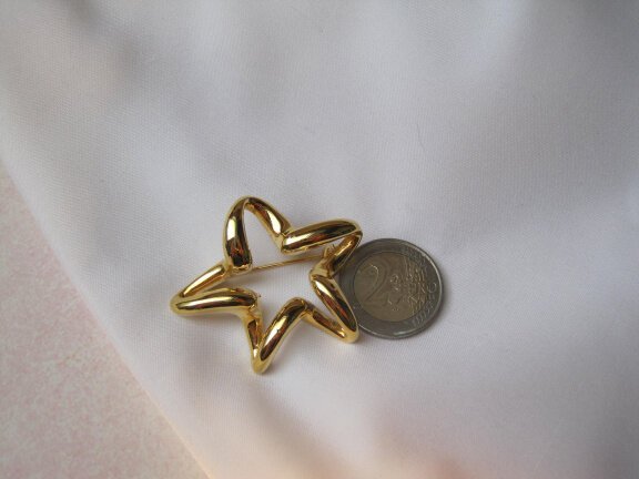 Broche goudkleurig ster model 4.8x3.9 cm. - Afbeelding 2