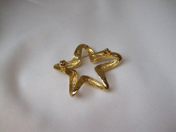 Broche goudkleurig ster model 4.8x3.9 cm. - Afbeelding 4