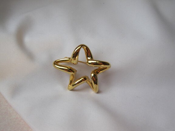 Broche goudkleurig ster model 4.8x3.9 cm. - Afbeelding 7