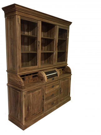 Keuken servieskast teak 150cm bolle klep laden open vakken - nr. 1
